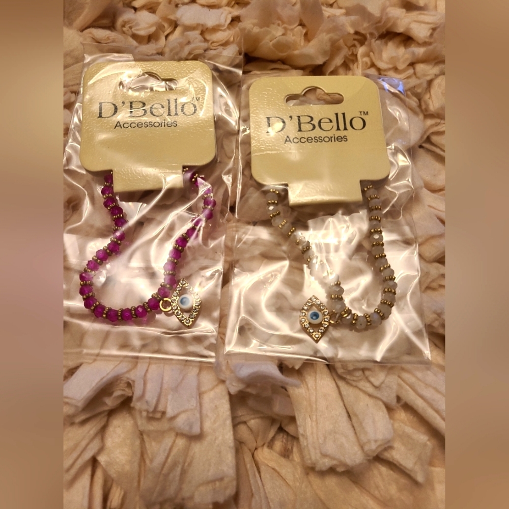 Two brand NWT D'Bello Accessories bracelets - Evil Eye Protection 🧿